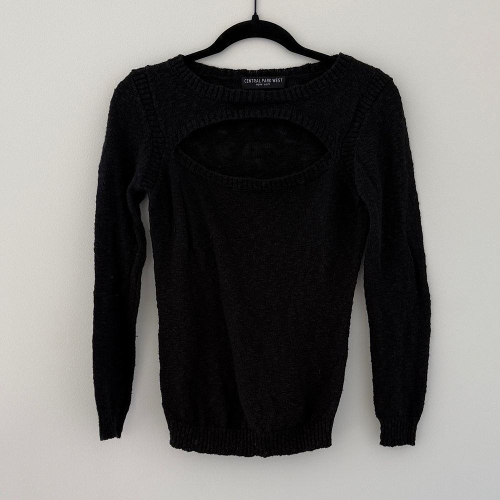 Central Park West Black Cut Out Sweater